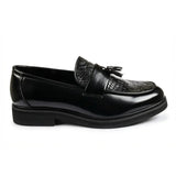 Heren loafers met kwastjes en profielzool