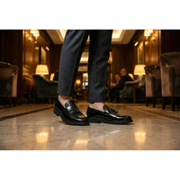 Heren loafers met kwastjes en profielzool