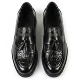 Heren loafers met kwastjes en profielzool