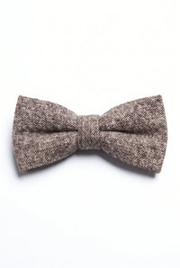 Taupekleurige tweed vlinderdas voor heren