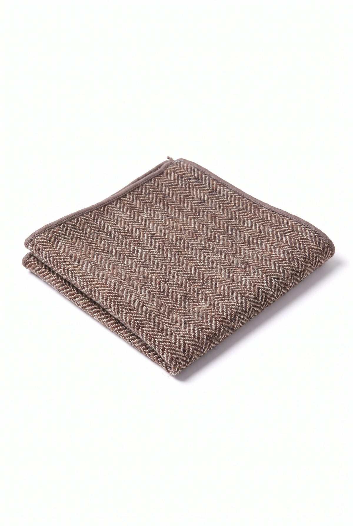 Herenpochet van taupekleurige tweedwolmix