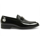 Heren loafers met textuur aan de voorkant en iconische gesp en strik