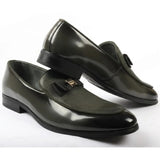Heren loafers met textuur aan de voorkant en iconische gesp en strik