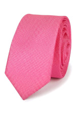 Herenstropdas met vierkante zak, formele effen stropdas - fuchsia