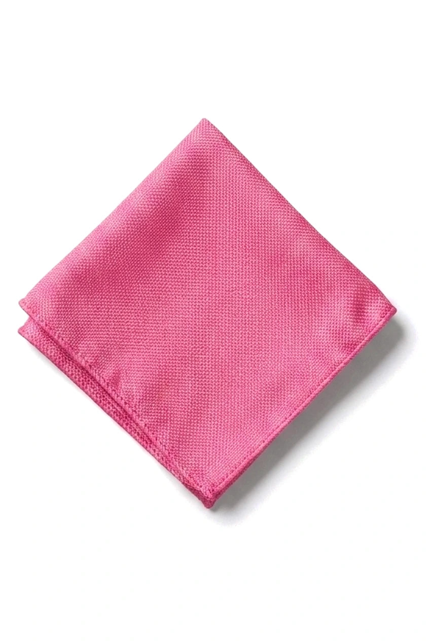 Herenstropdas met vierkante zak, formele effen stropdas - fuchsia