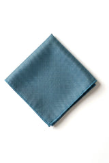 Herenstropdas met vierkante zak, formele effen stropdas - turquoise