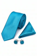 Turquoise stropdasset voor heren