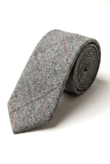 Heren Tweed Herringbone Textuur Marc Darcy Stropdassen Klassiek Vintage Retro Deon