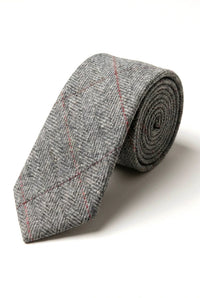 Heren Tweed Herringbone Textuur Marc Darcy Stropdassen Klassiek Vintage Retro Deon