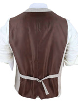 Mens Vintage Cream Waistcoat with Pocket Watch