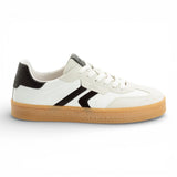 Witte leren sneakers voor heren met zwarte strepen