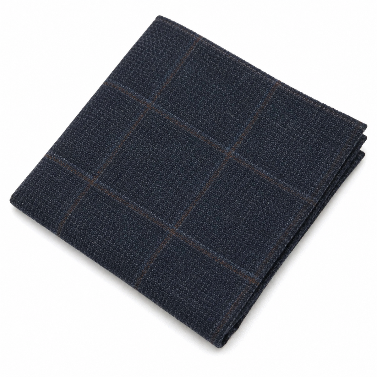 Herenstropdas van wolmix met visgraatruitpatroon - Marineblauw