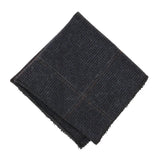 Herenstropdas van wolmix met visgraatruitpatroon - Marineblauw