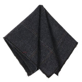 Herenstropdas van wolmix met visgraatruitpatroon - Marineblauw