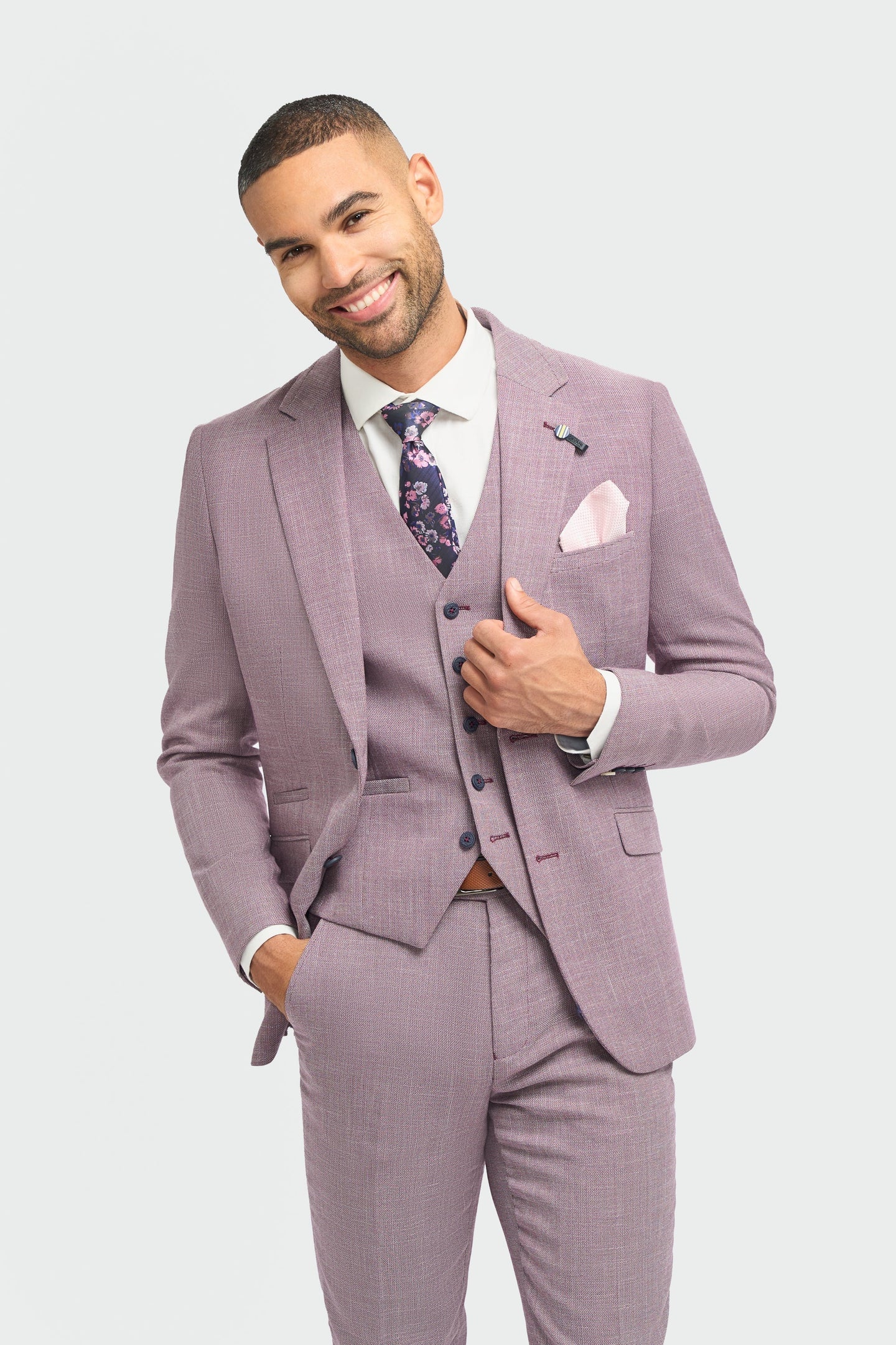 Miami - Roze slim fit zomerblazer voor heren
