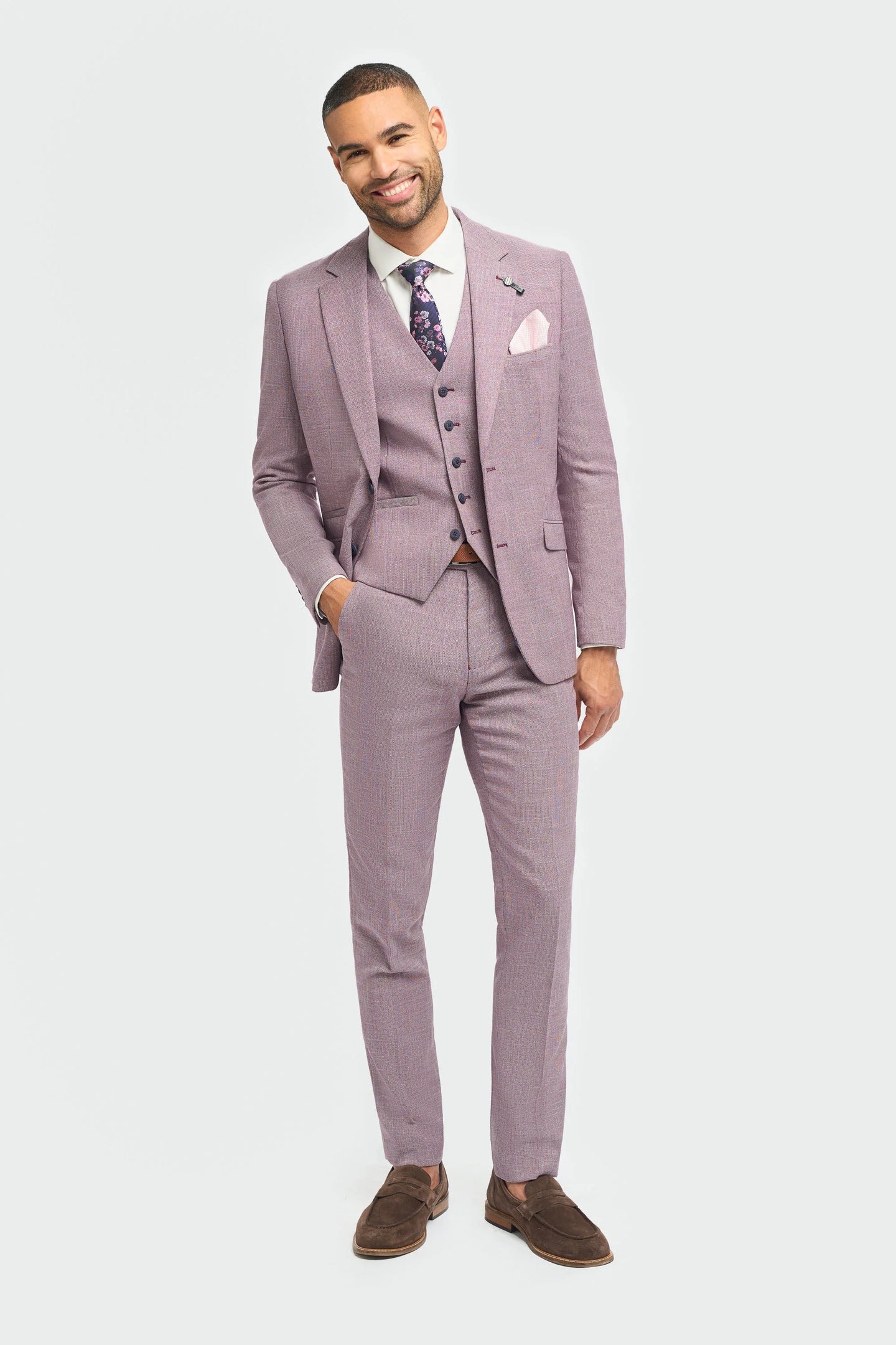 Miami - Roze slim fit zomerblazer voor heren