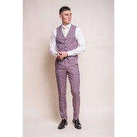 Miami - Men's Pink Slim Fit Summer Waistcoat