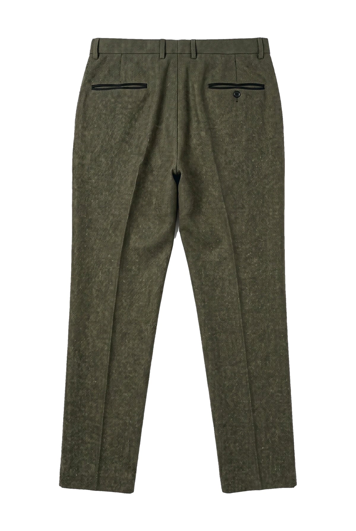 Oscar - Heren olijfgroene wolmix tweed broek