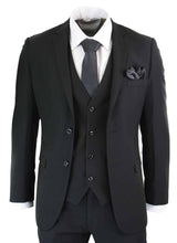Paul Andrew Parker - Mens 3 Piece Black Tailored Fit Complete Suit Classic Door Man Mourning Funeral
