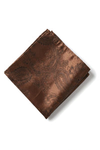 Paisley hals bruine stropdas cadeauset pochet manchetknopen stropdas bloemen satijn