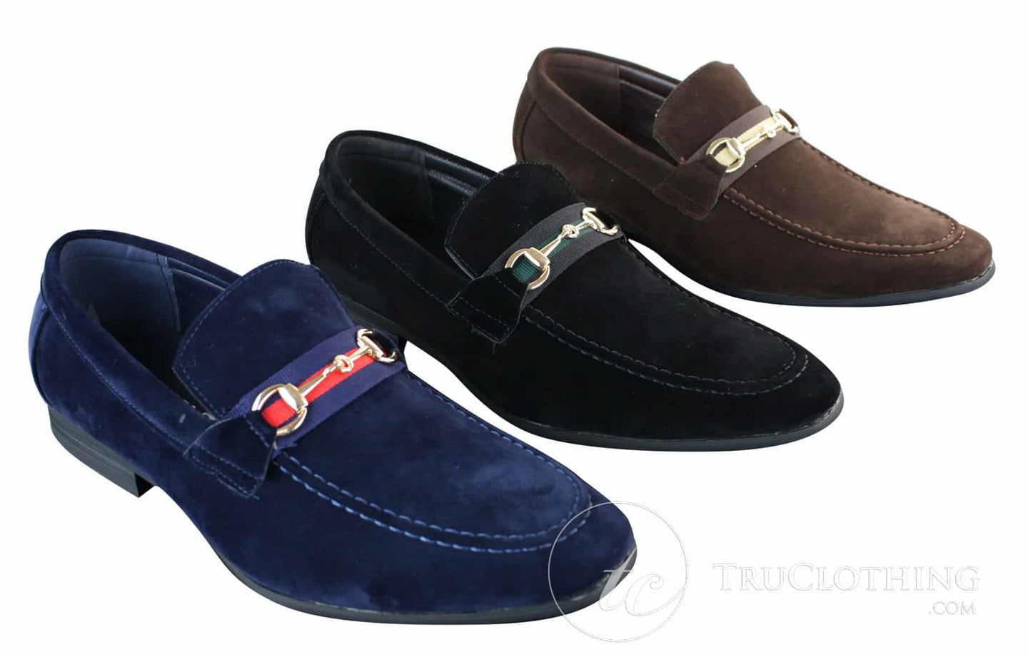 Patron 239 Suede Mens Suede Shoes Buckle Slip On Loafers Smart Casual Navy Blue Brown Black PU