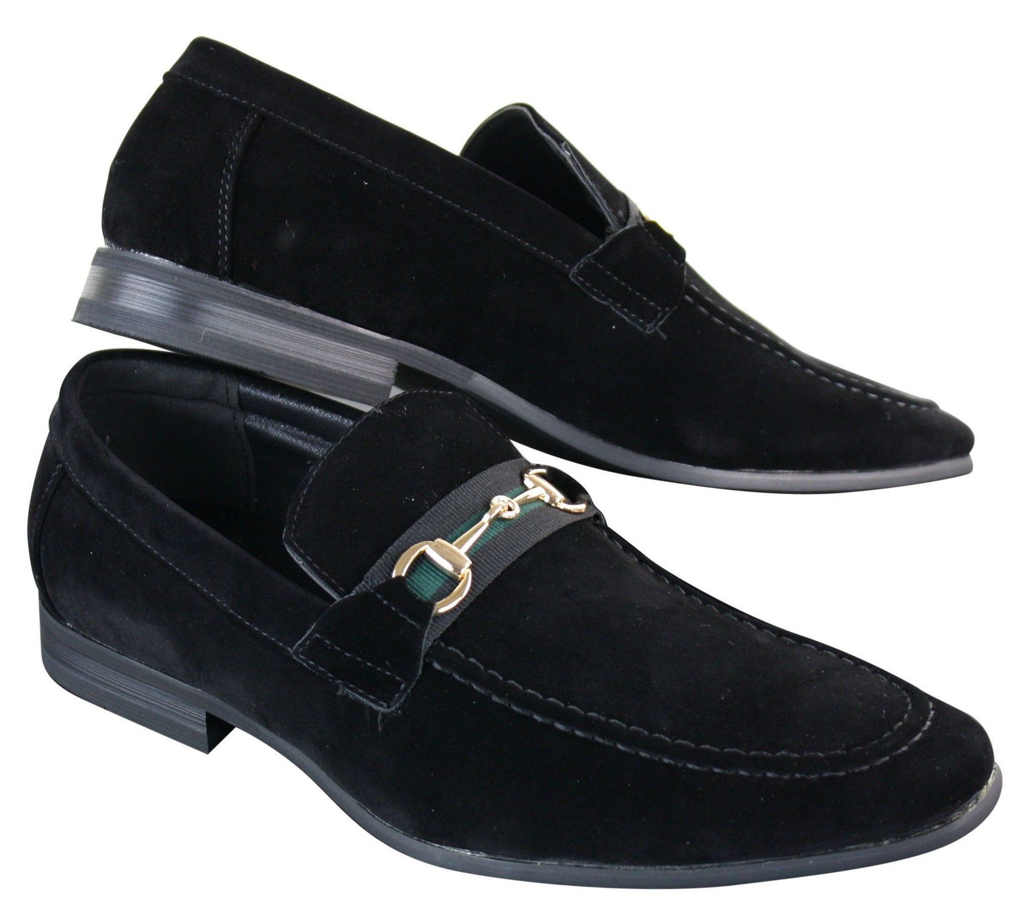 Patron 239 Suede Mens Suede Shoes Buckle Slip On Loafers Smart Casual Navy Blue Brown Black PU