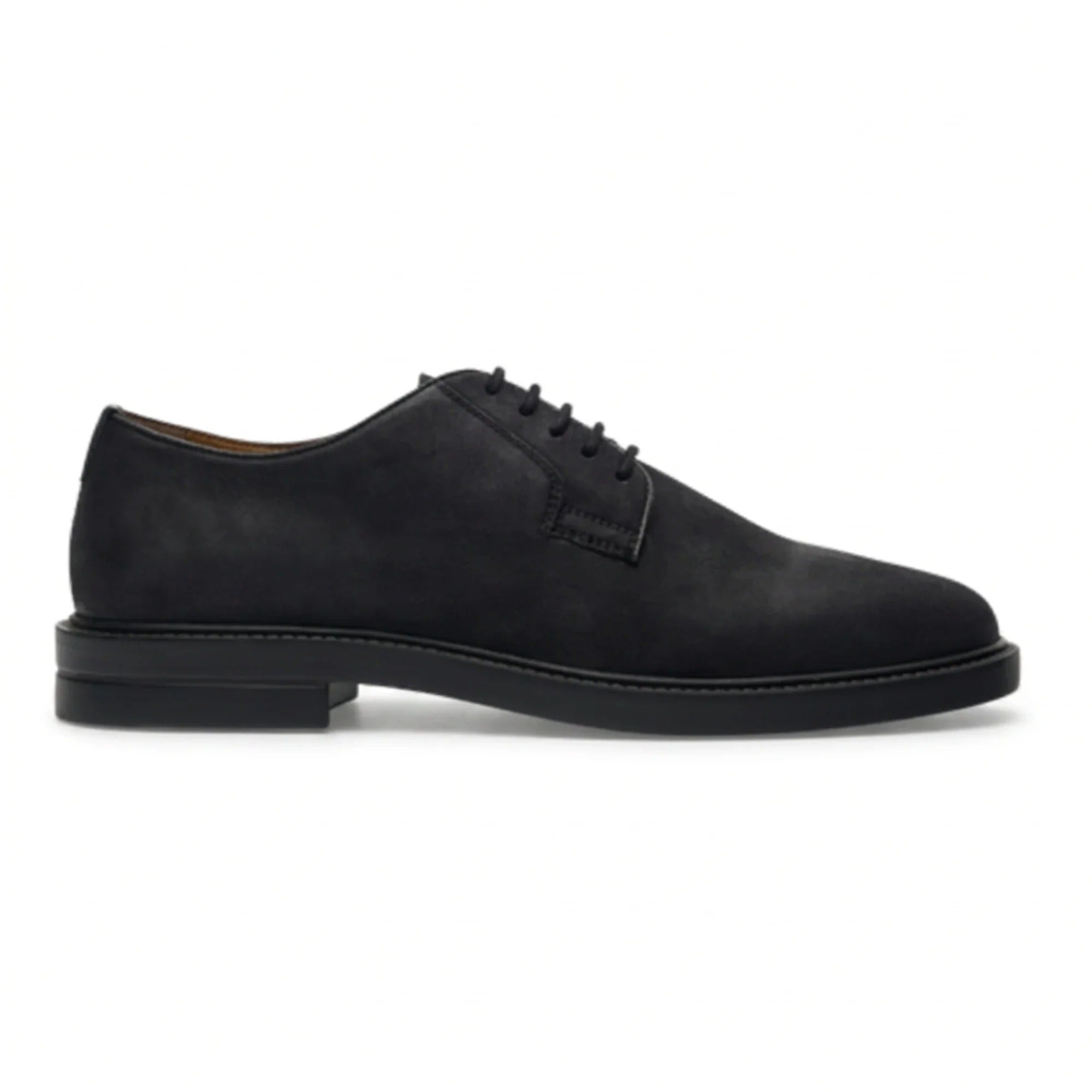Pedro - Heren Derby schoenen met vetersluiting, zwart suède, matte afwerking