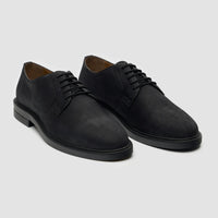 Pedro - Heren Derby schoenen met vetersluiting, zwart suède, matte afwerking