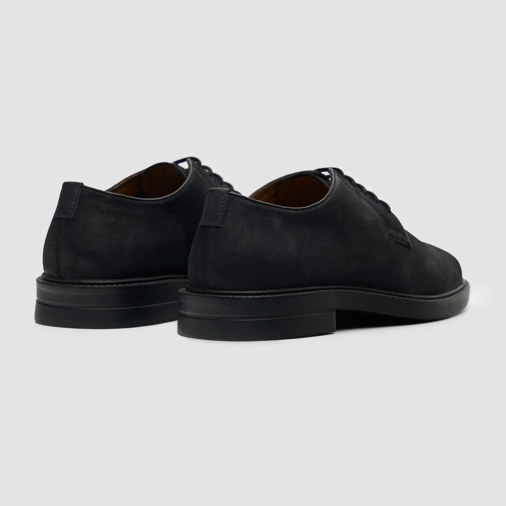 Pedro - Heren Derby schoenen met vetersluiting, zwart suède, matte afwerking