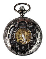 Black Vintage Mechanical Pocket Watch