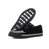 Puntige Creeper sneakers in zwart-wit suède met platformzool