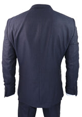 Navy-Blue Pinstripe 3 Piece Suit - RC20-31