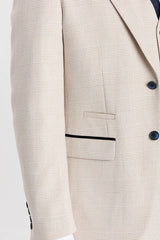 Regent - Crème geruite blazer, bruiloftstijl voor mannen