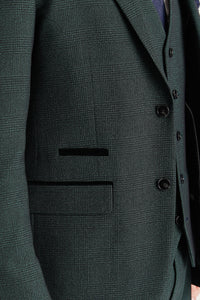 Regent - Heren Groen Geruit Blazer met Tailored Fit