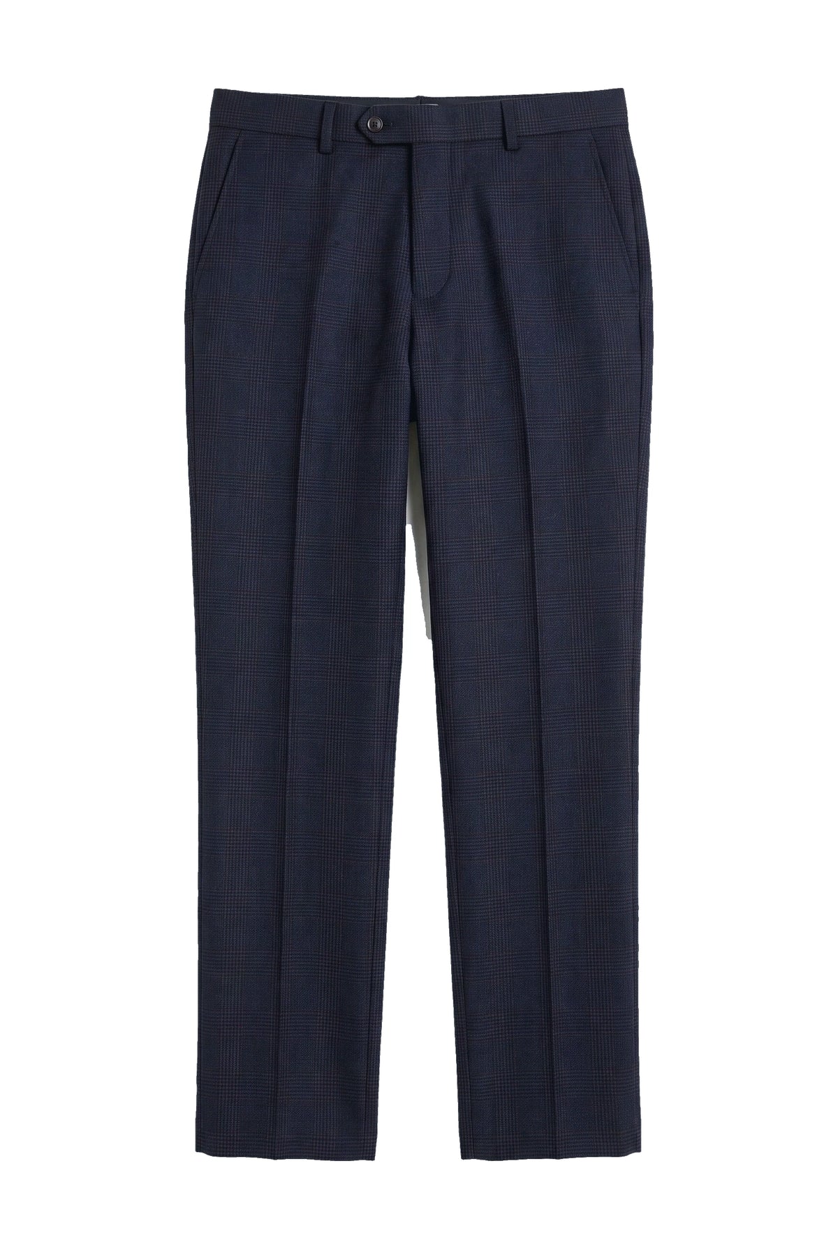 Regent - Heren Marineblauwe Geruite Broek