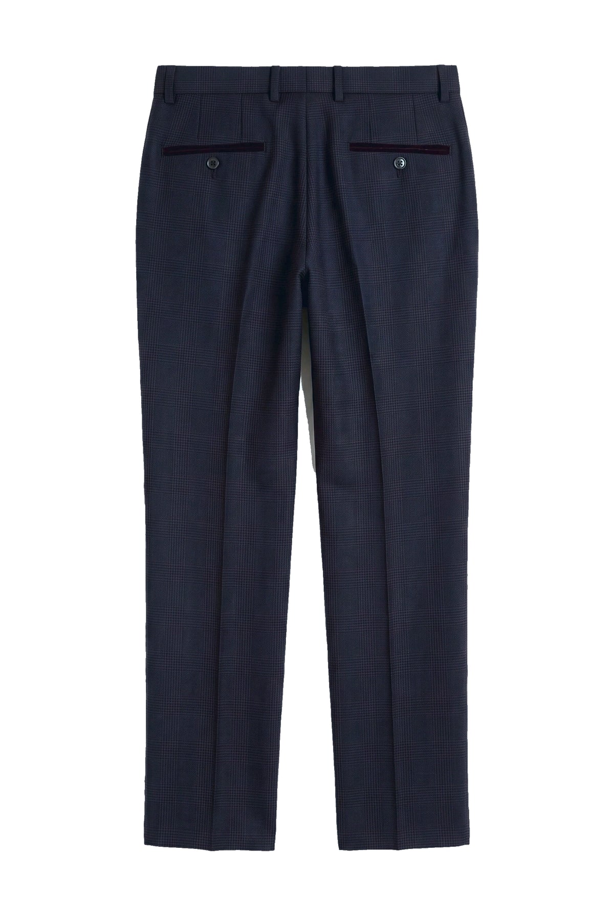 Regent - Heren Marineblauwe Geruite Broek