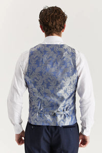 Regent - Heren Marineblauw Geruit Vest