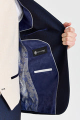 Regent Navy geruit pak met contrasterend Regent crèmekleurig vest.