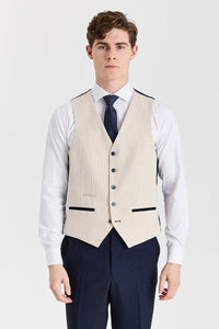 Regent Navy geruit pak met contrasterend Regent crèmekleurig vest.