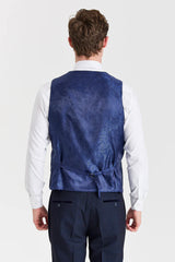 Regent Navy geruit pak met contrasterend Regent crèmekleurig vest.