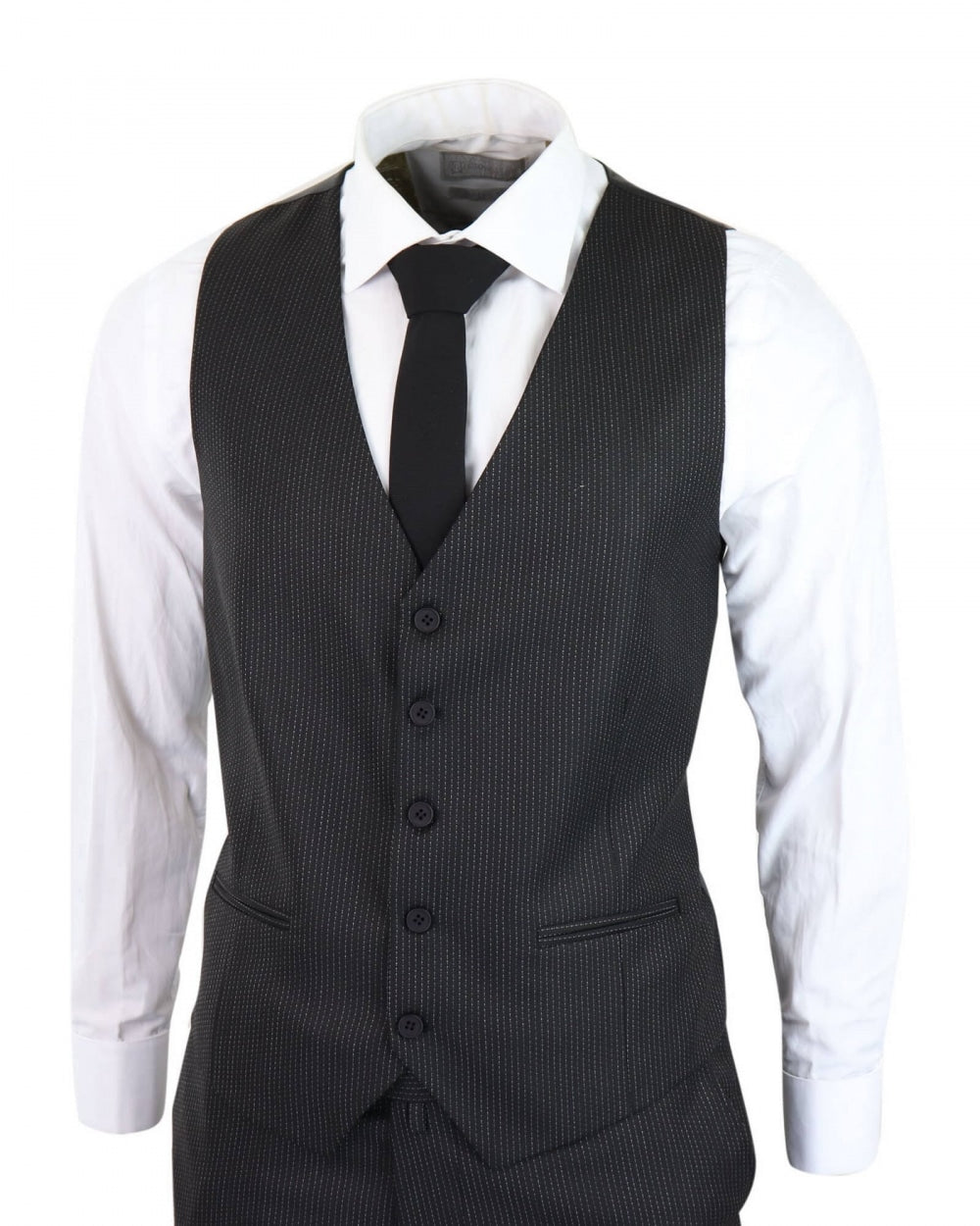 Black Pinstripe 3 Piece Suit - RK20-30