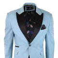 Heren fluwelen blazer smokingjasje zwart satijnen revers pastelblauw roze groen
