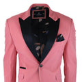 Heren fluwelen blazer smokingjasje zwart satijnen revers pastelroze