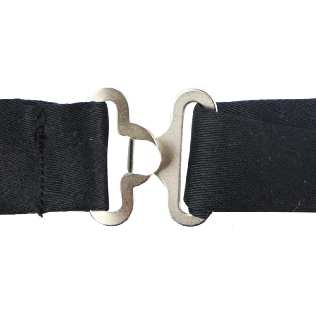 Bow Tie Black Satin Clip On Men's Boys Unisex Tuxedo Shirt