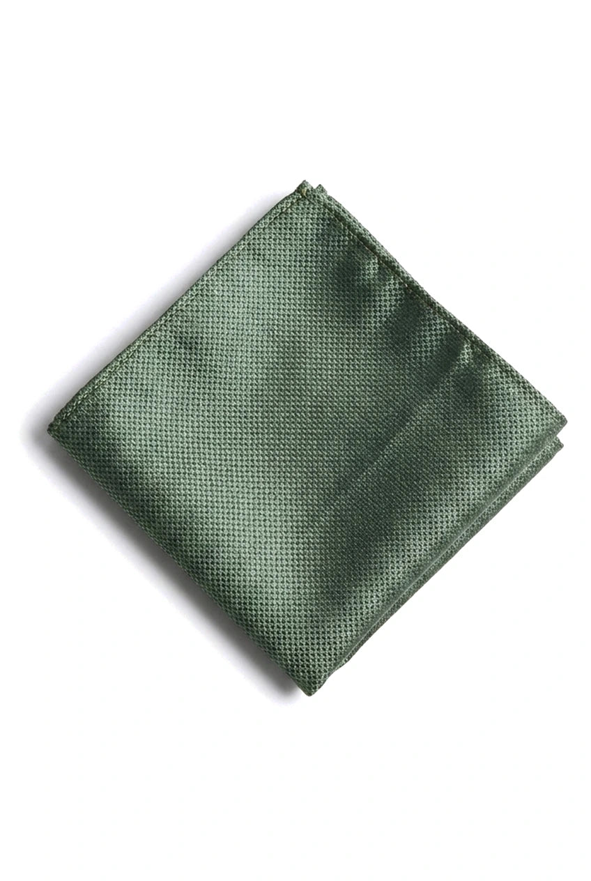 Satijnen zijden textuur groene stropdas cadeauset pochet manchetknopen stropdas mat satijn