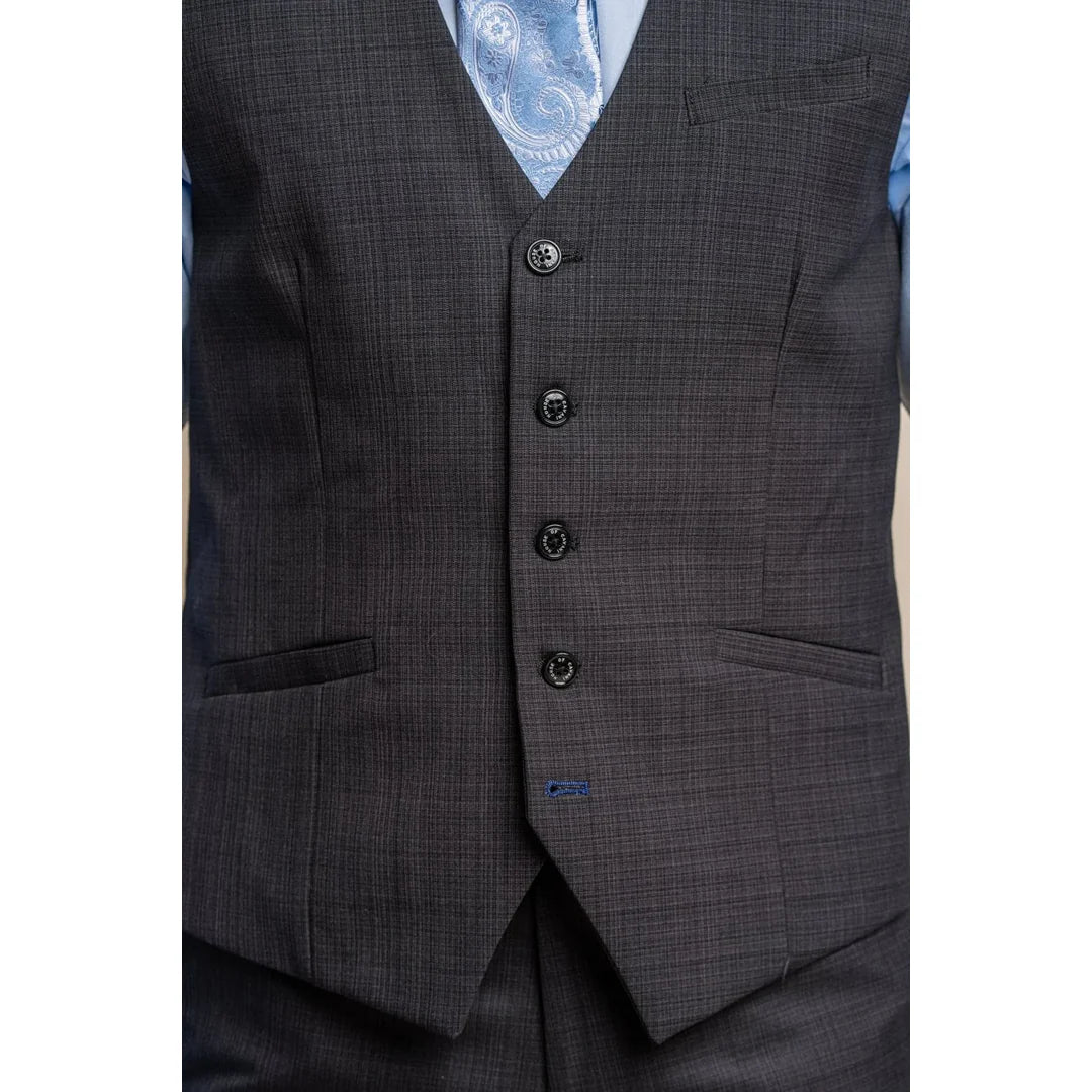 Seeba - Men's Classic Charcoal Waistcoat