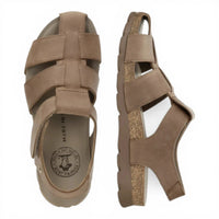Stanley C8 - Waterdichte leren sandalen voor heren in taupekleur