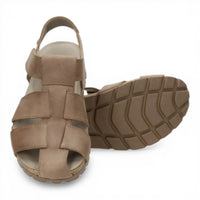 Stanley C8 - Waterdichte leren sandalen voor heren in taupekleur