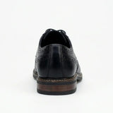Stokes - Zwarte leren wingtip brogue veterschoenen voor heren