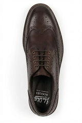 Stokes - Bruine leren wingtip brogue veterschoenen voor heren